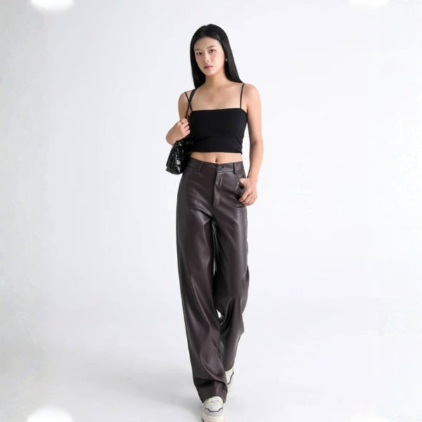 The Soho High-Waist Leather Trousers
