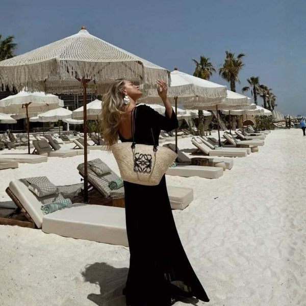 The Mallorca Logo-Detail Woven Tote