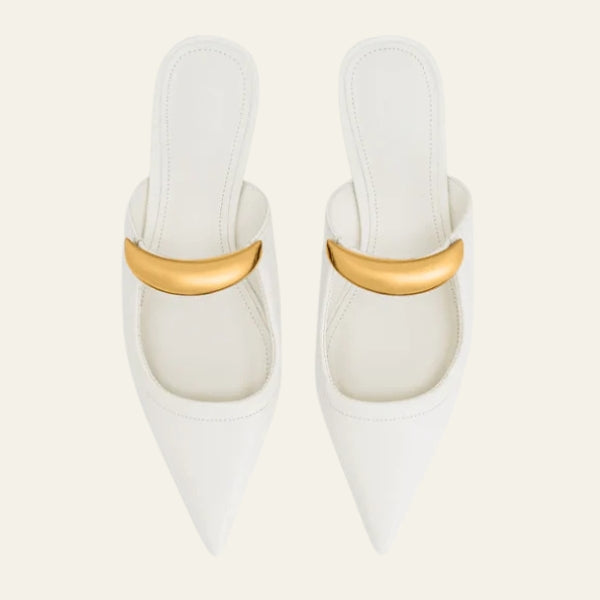 The Roma Metallic-Accent Pointed Mules
