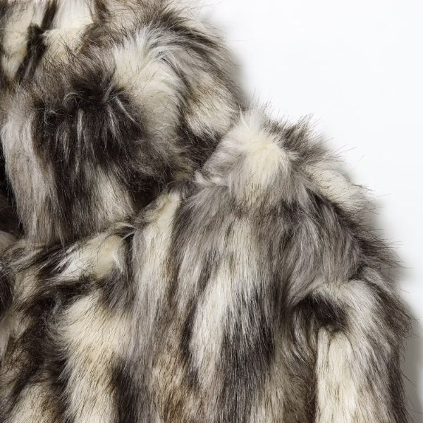The Milan Striped Faux-Fur Coat