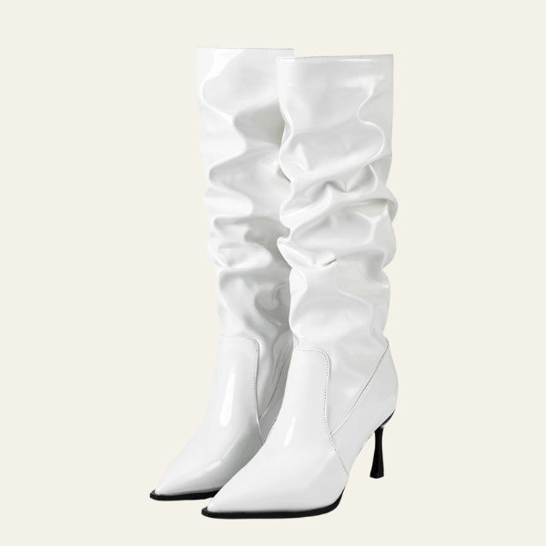 The Verona Gloss Slouch Knee Boots