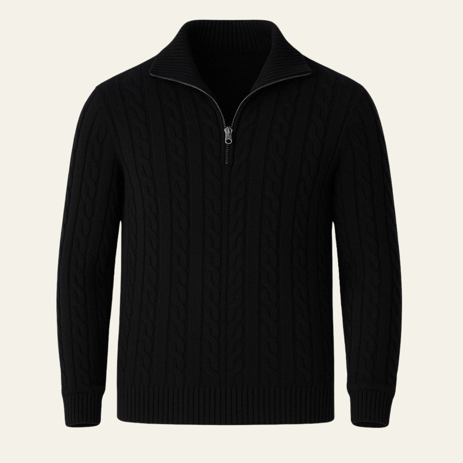 The Vienna Estate Zip Knit Sweater
