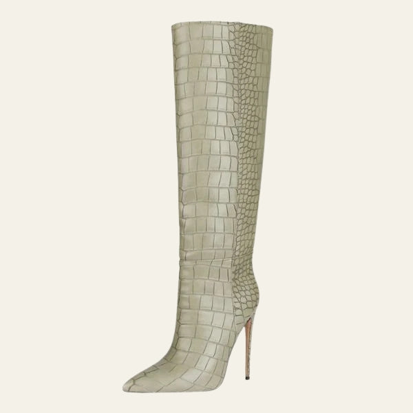 The Prague Stone Stiletto Boot
