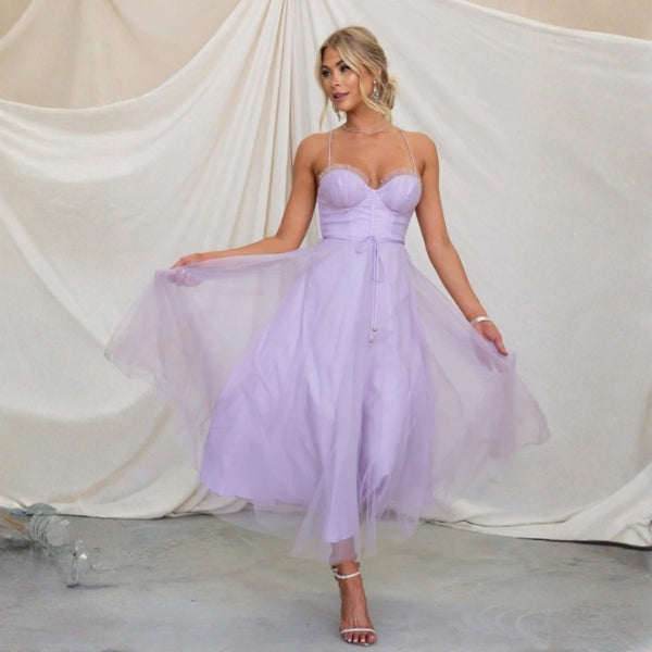 The Verona Tulle Corset Midi Dress