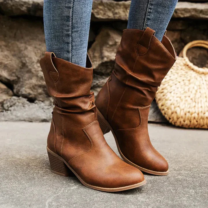The Sierra Slouch-Detail Ankle Boots