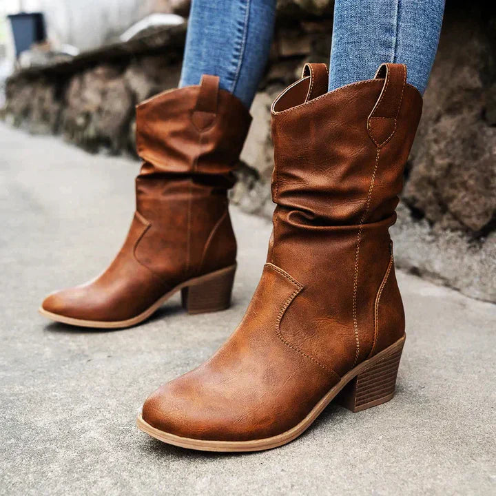 The Sierra Slouch-Detail Ankle Boots