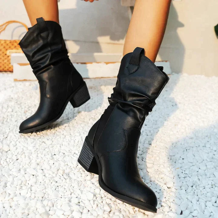 The Sierra Slouch-Detail Ankle Boots