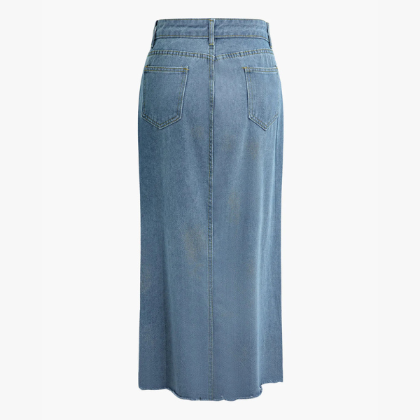 The Ardia Wrap-Slit Midi Skirt