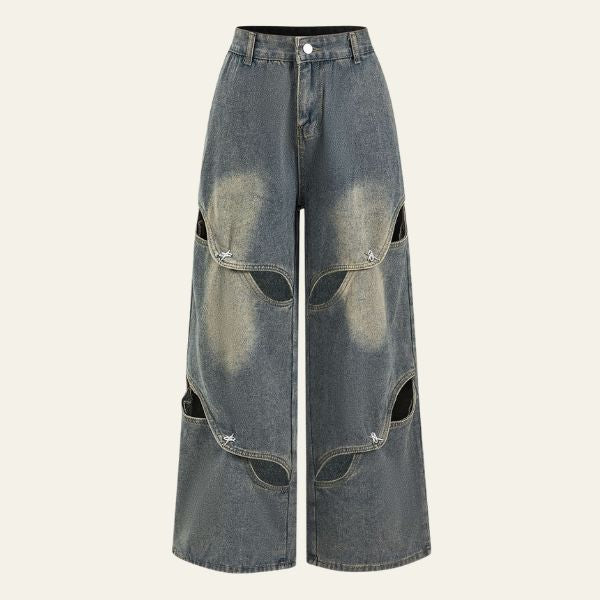 The Noira Cut-Out Wide-Leg Jeans