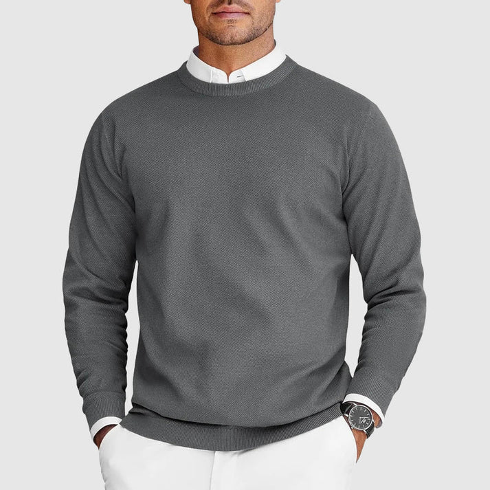 The Hudson Textured Crew Neck Sweater