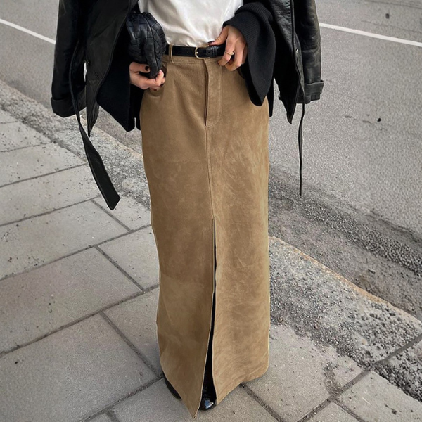 The Marlowe Textured High-Waist Maxi Skirt
