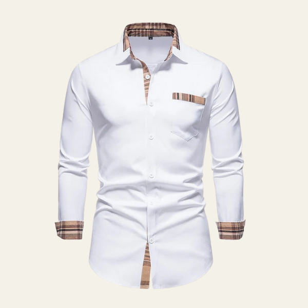 The Renner Plaid-Trim Button-Up Shirt