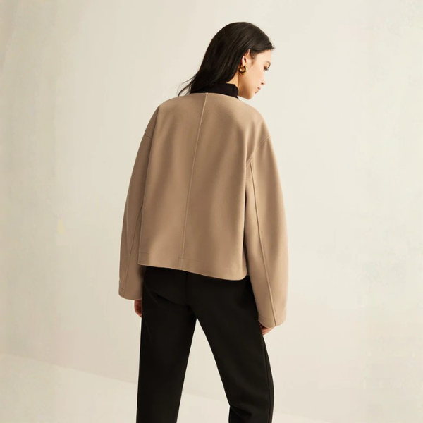 The Amara Draped Open-Front Coat