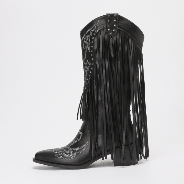 The Dakota Fringe Western Knee Boots