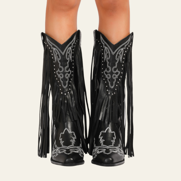 The Dakota Fringe Western Knee Boots