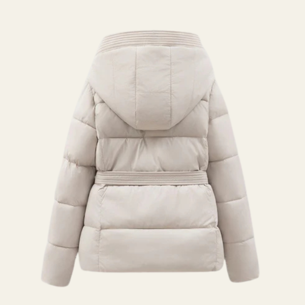 The Selvara Belted Hooded Puffer Jacket