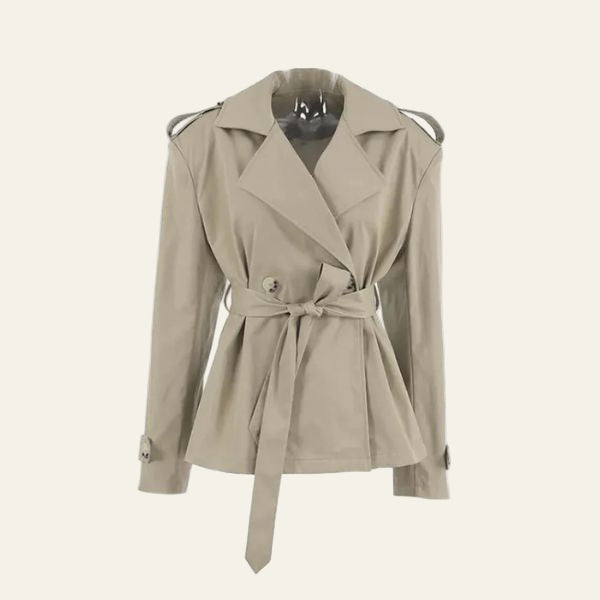 The Élodie Cropped Belted Trench Jacket