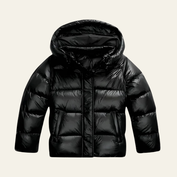 The Vienna Gloss-Finish Hooded Puffer Jacket