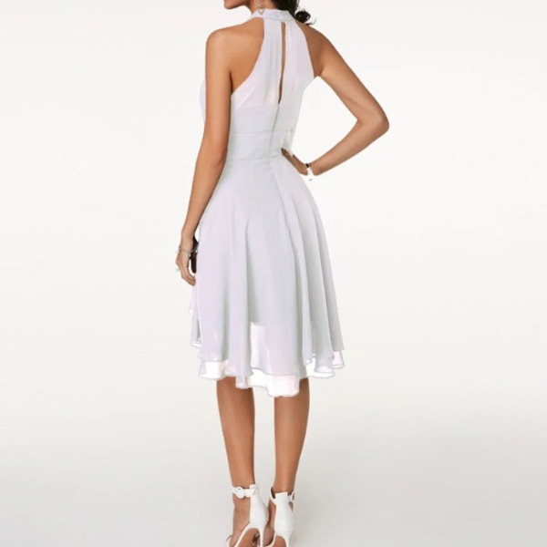 The Elara Ruffled Halter Dress
