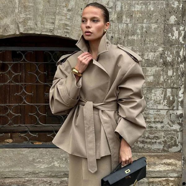 The Renée Oversized Belted Short Trench Coat
