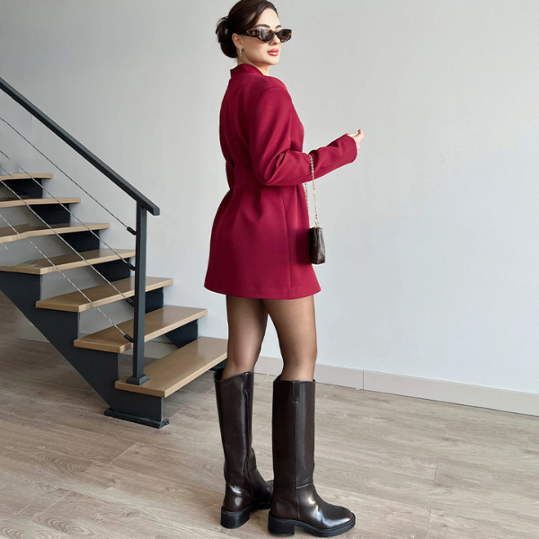 The Noelle Structured Button Blazer Dress