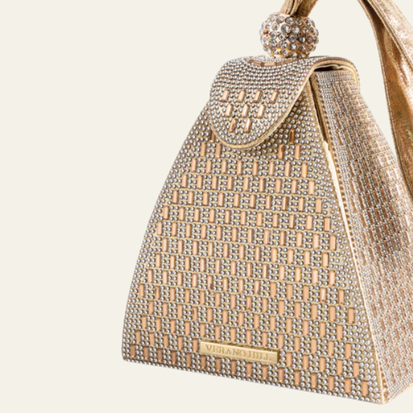 The Sorella Crystal Pyramid Clutch