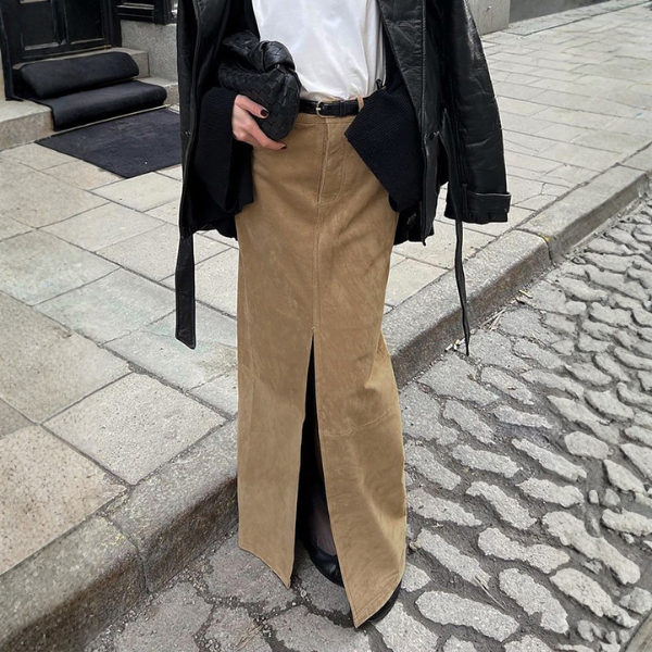 The Marlowe Textured High-Waist Maxi Skirt