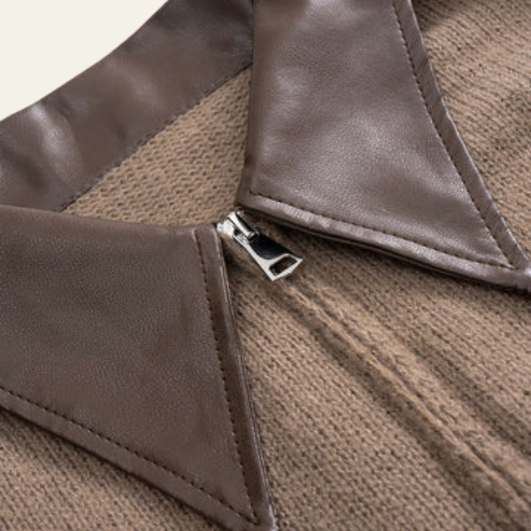 The Sienna Contrast Collar Zip Cardigan