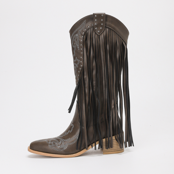 The Dakota Fringe Western Knee Boots