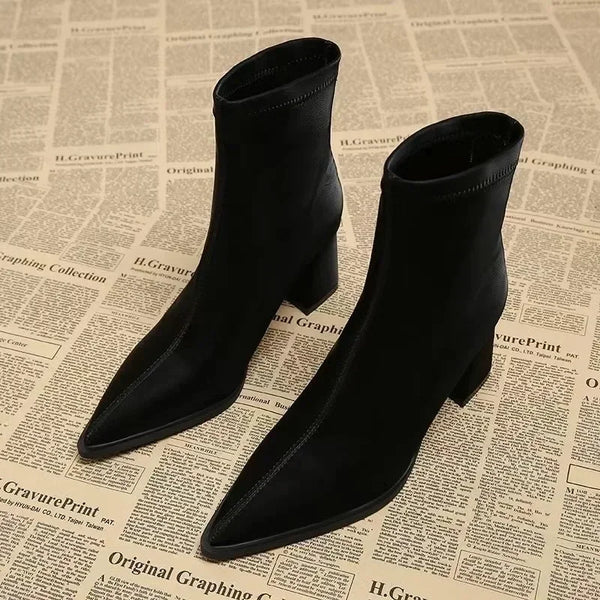 The Noelle Sleek Stretch Ankle Boots