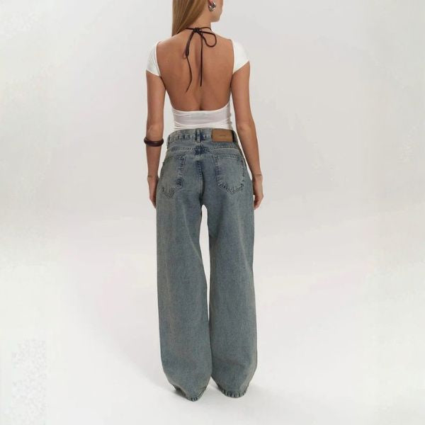 The Milan Mesh-Panel High-Waist Jeans