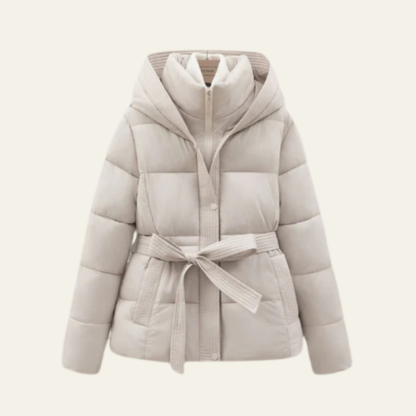 The Selvara Belted Hooded Puffer Jacket