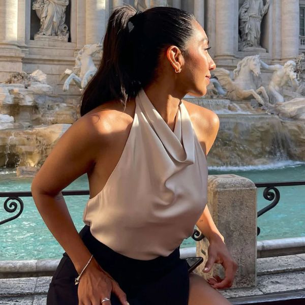 The Solène Draped Halter Neck Top