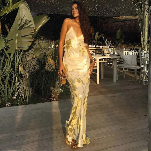 The Santorini Evening Slip Maxi Dress