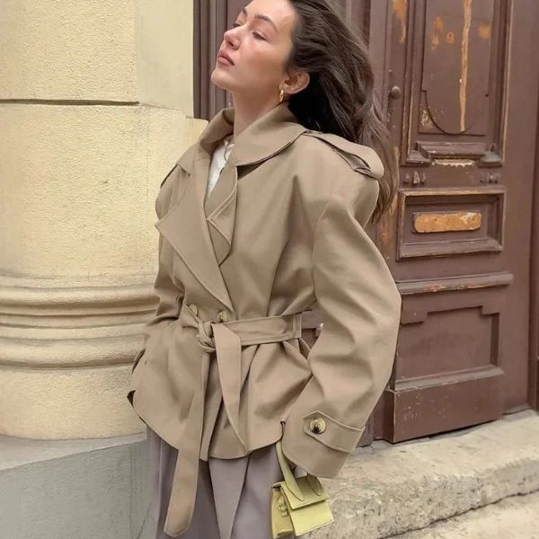 The Élodie Cropped Belted Trench Jacket