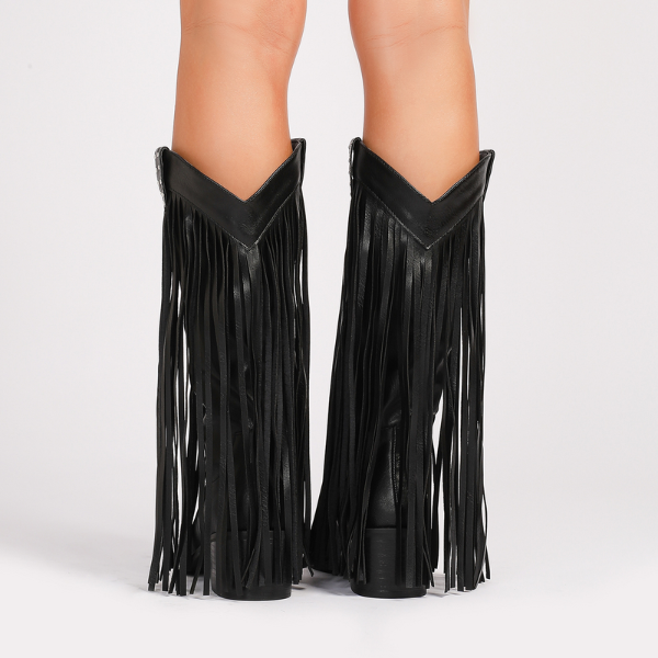 The Dakota Fringe Western Knee Boots