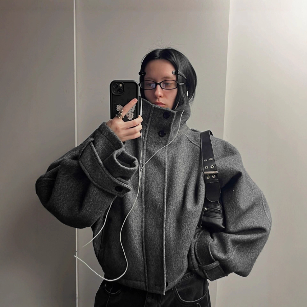 The Marlowe Stand-Collar Short Coat