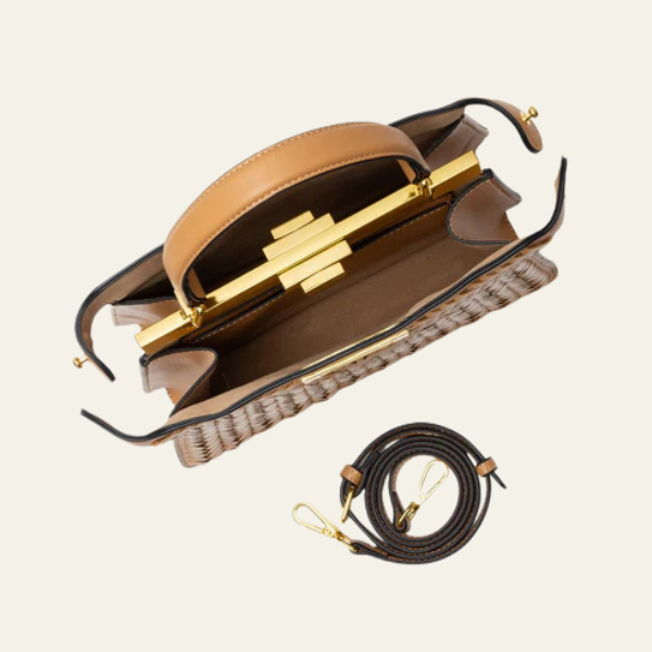 The Alora Woven Top-Handle Bag