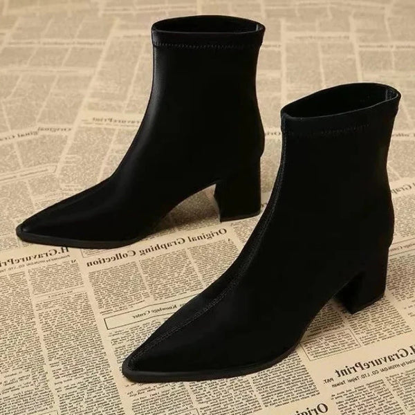 The Noelle Sleek Stretch Ankle Boots