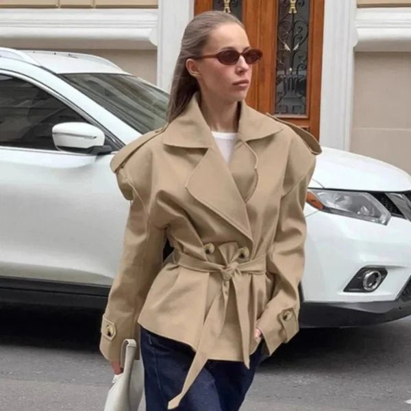 The Élodie Cropped Belted Trench Jacket