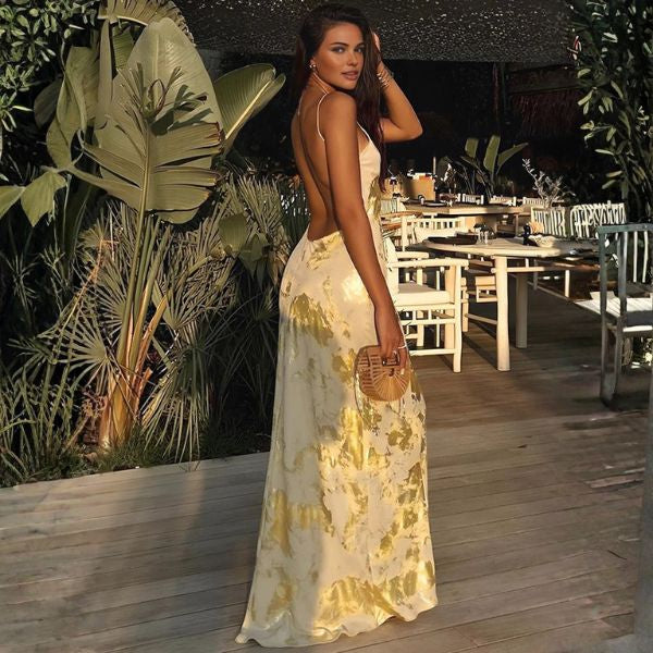 The Santorini Evening Slip Maxi Dress