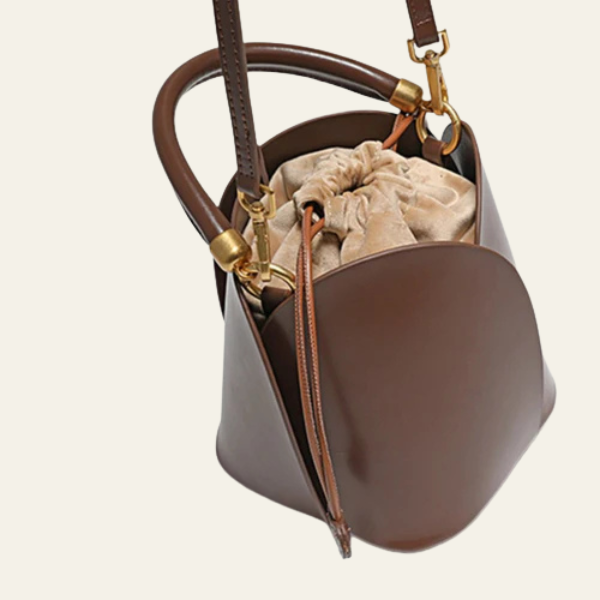 The Marlowe Ruched-Handle Bucket Bag