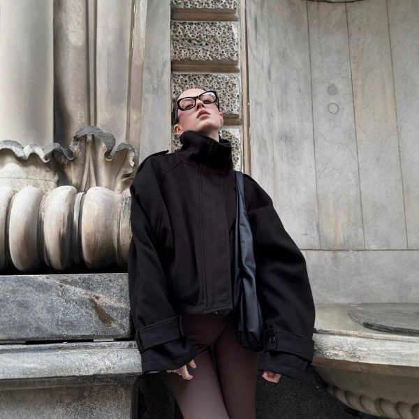 The Marlowe Stand-Collar Short Coat