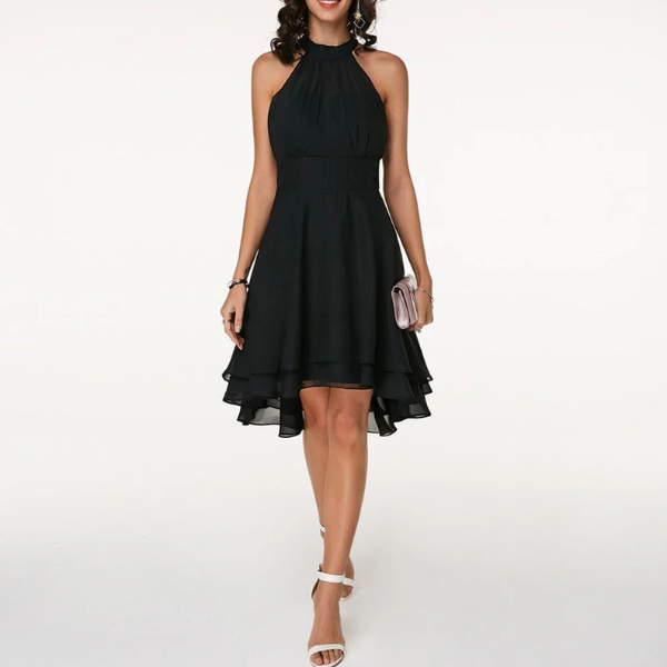 The Elara Ruffled Halter Dress