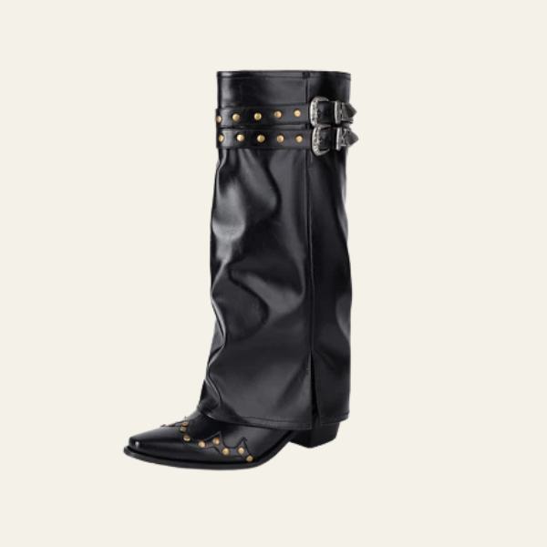 The Sloane Studded Mid-Calf Boots