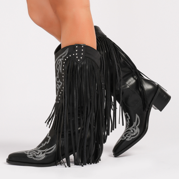 The Dakota Fringe Western Knee Boots