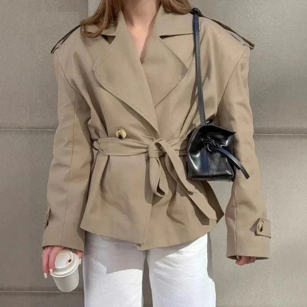 The Élodie Cropped Belted Trench Jacket
