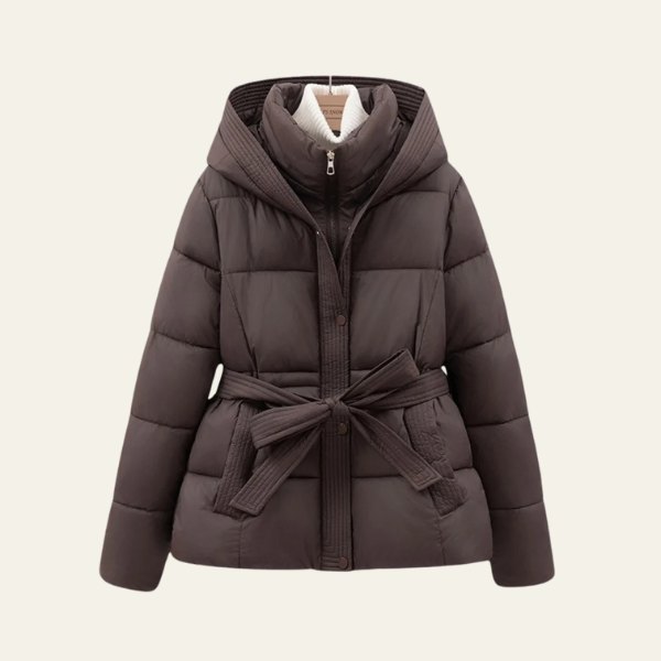 The Selvara Belted Hooded Puffer Jacket