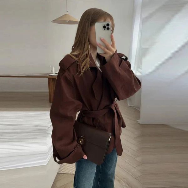 The Delacroix Belted Short Trench Jacket