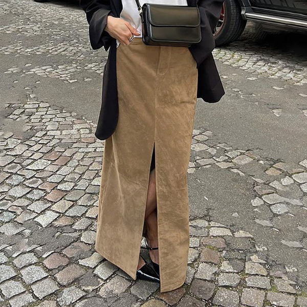 The Marlowe Textured High-Waist Maxi Skirt